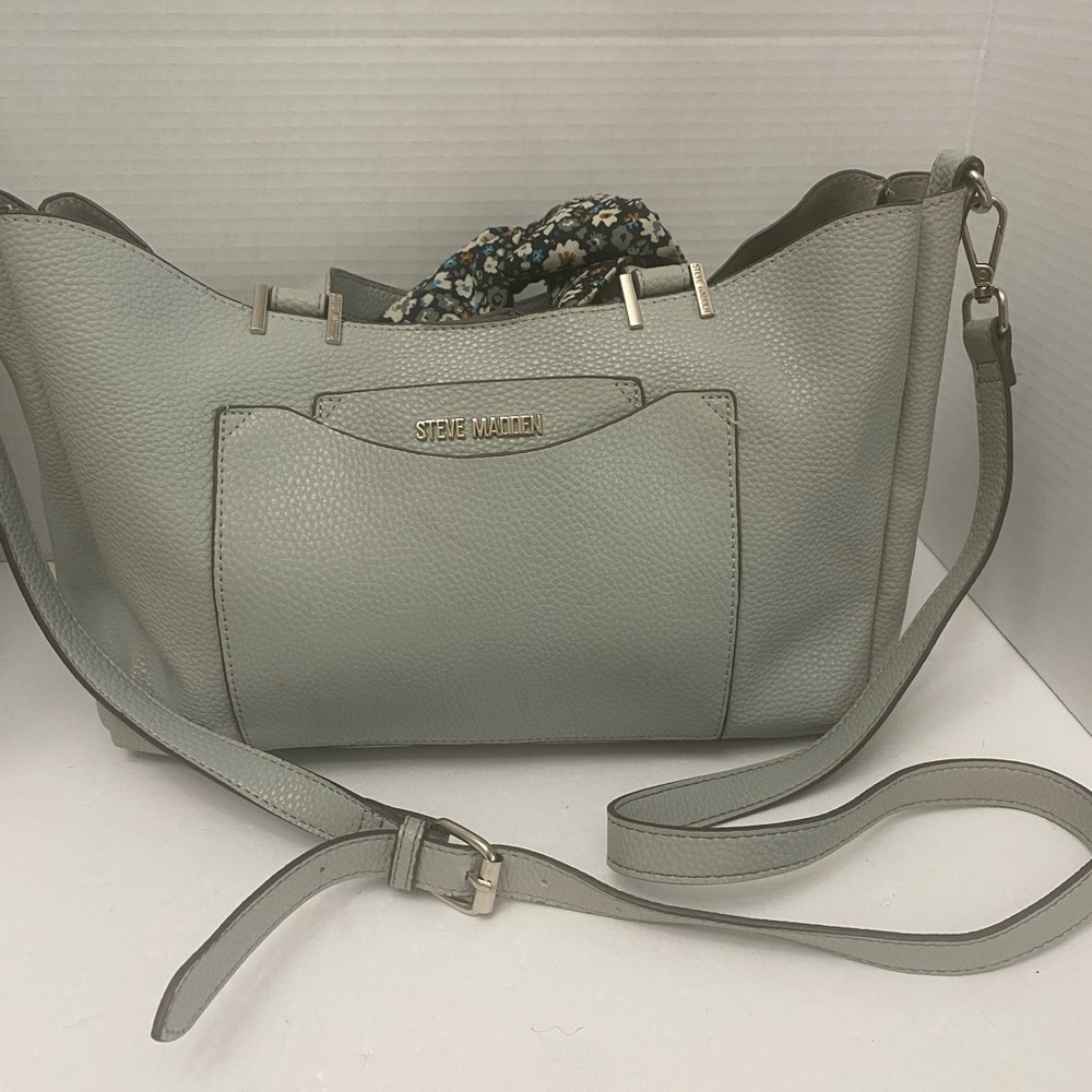 Steve Madden Gray Crossbody Bag with Removable Scarf